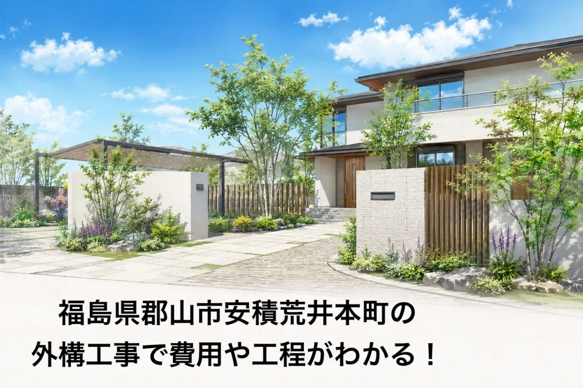 福島県郡山市安積荒井本町の外構工事で費用や工程がわかる!