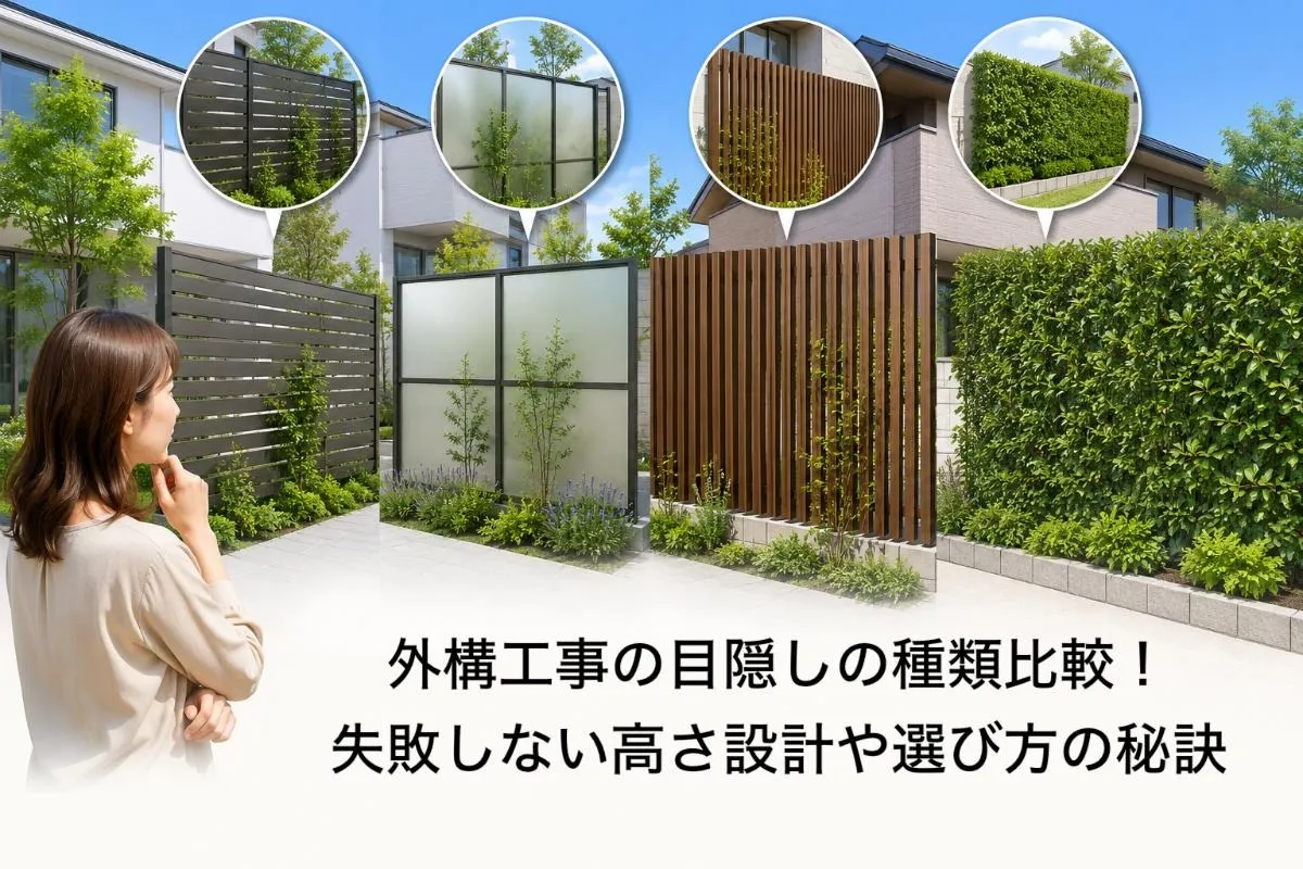 外構工事の目隠しの種類比較!失敗しない高さ設計や選び方の秘訣