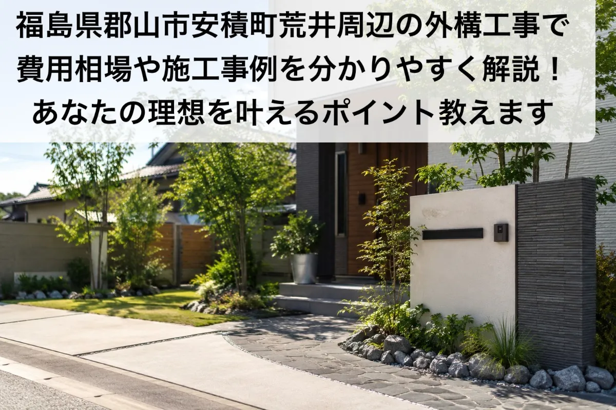 福島県郡山市安積町荒井周辺の外構工事で費用相場や施工事例を分かりやすく解説!あなたの理想を叶えるポイント教えます