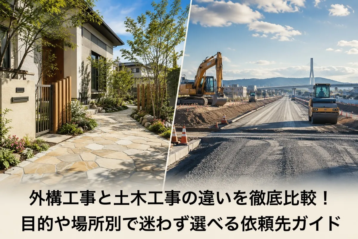 外構工事と土木工事の違いを徹底比較!目的や場所別で迷わず選べる依頼先ガイド
