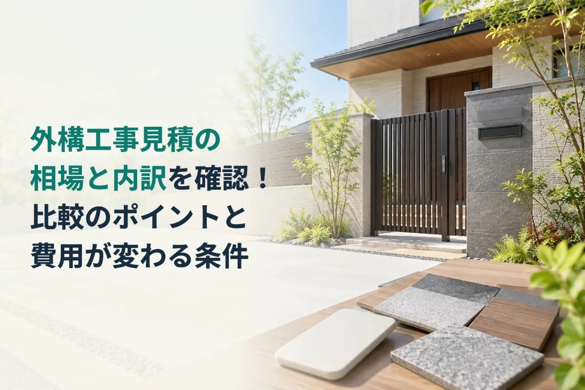 外構工事見積の相場と内訳を確認!比較のポイントと費用が変わる条件